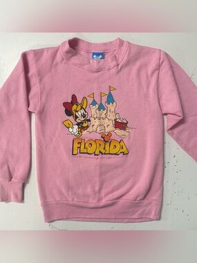 Vintage Disney World Florida Minnie Mouse Beach Crewneck Sweatshirt 8/10